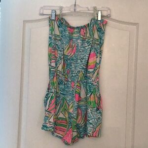 Lilly Pulitzer Ritz Romper Pop Up You Gotta Regatta Size